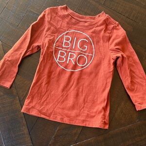 Cat & Jack Orange 'Big Bro' Long Sleeve Tee